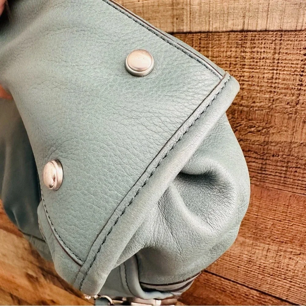 B. Makowsky Glove Leather East/West Zip Top Satchel/Hobo Bag